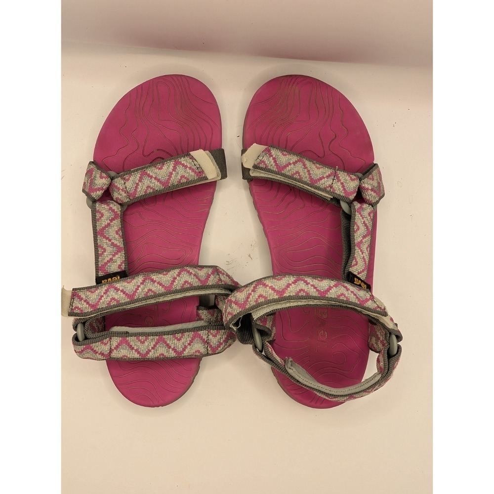 Teva Sandals Hurricane Pink Silver White Girls 1019535Y Size 4 Summer Hiking